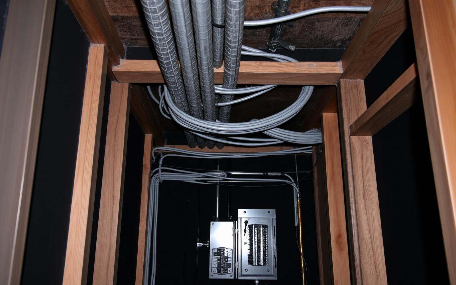 Organized electrical rough-in with conduit in open framing